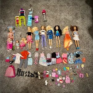 Barbie and clothes/accessories lot